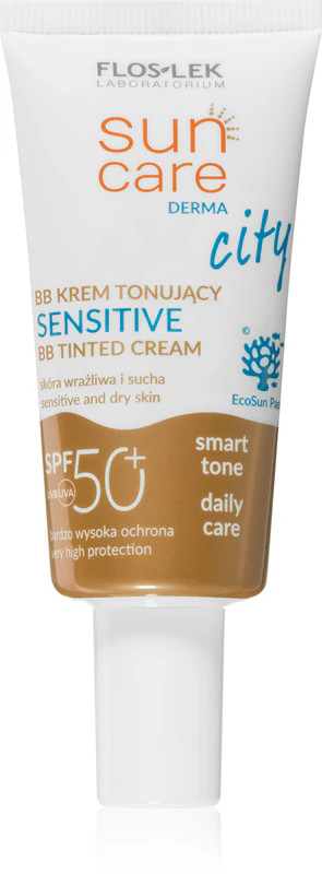 FlosLek Laboratorium Sun Care Derma City BB BB-Creme mit sehr hohem UV-Filter für empfindliche Haut