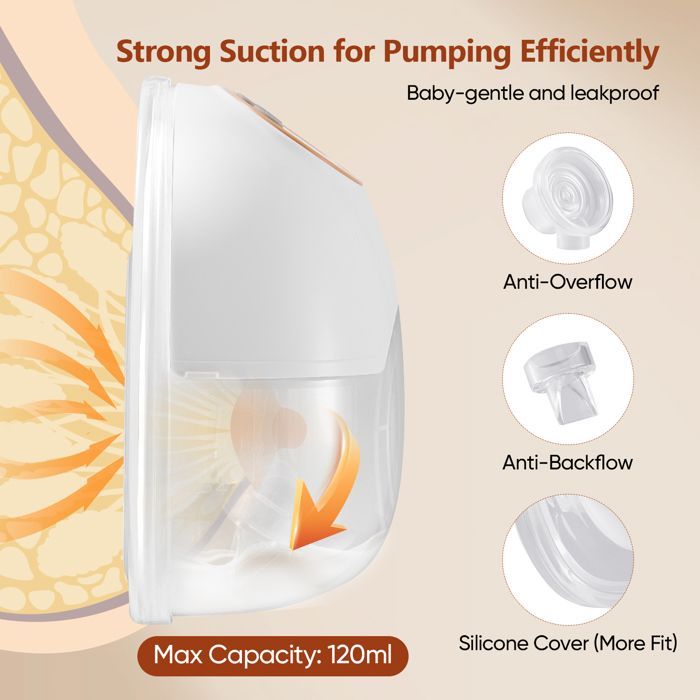 Electric breast pump, hands-free portable breast pump with 4 modes and 12 levels, quiet, portable and lightweight with flange