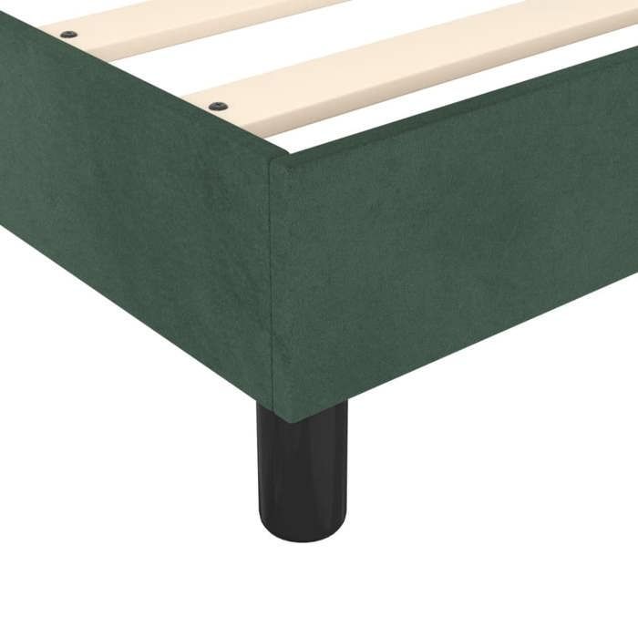 Cama de madera verde de 200 x 200 cm - Estable y duradera - Estructura de cama de muelles verde oscuro de 200 x 200 cm, terciopelo 001_389688