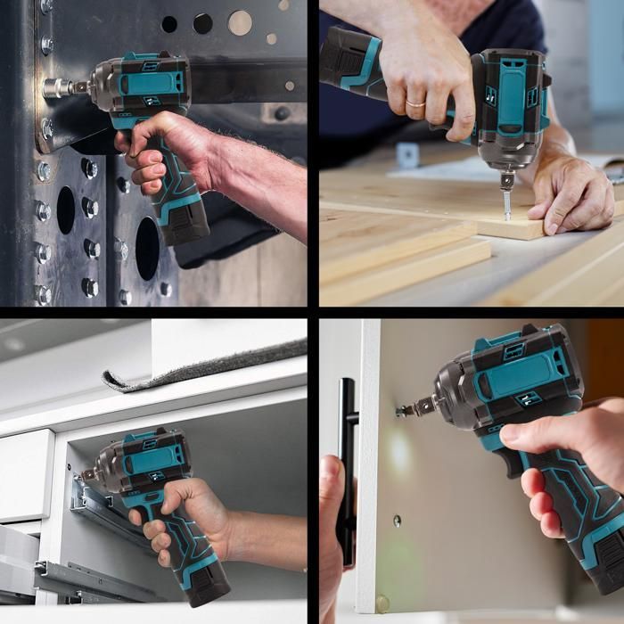 Avvitatore a impulsi senza fili da 500 Nm - Dotato di 2 batterie e caricabatterie rapido - 4200 giri/min/3800 ipm - 5 impostazioni di velocità - Avvitatore a impulsi
