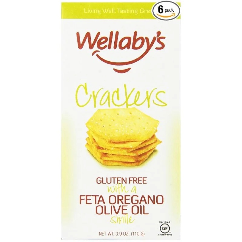 Wellabys glutenfreie Cracker mit Feta und Oliven