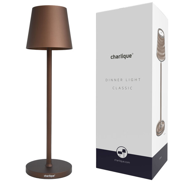 Lampă de masă LED reîncărcabilă Dinner Light clasică, maro