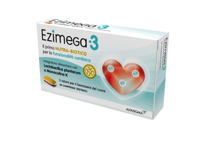 EZIMEGA Ezimega3 20 comprimés Complément alimentaire contre le cholestérol avec monacoline K
