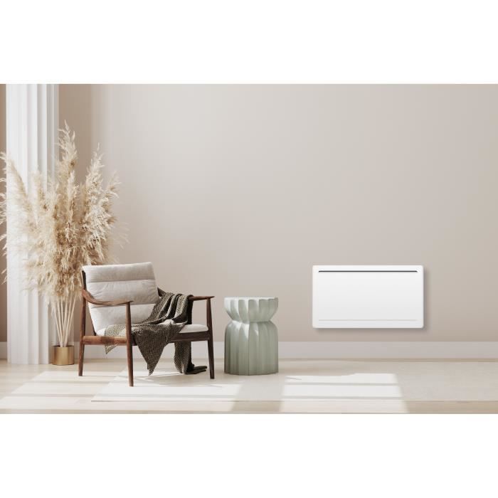 Radiador eléctrico fijo de inercia seca cerámica OCEANIC Rubis de 1500 W - Diseño curvo - Blanco - NF