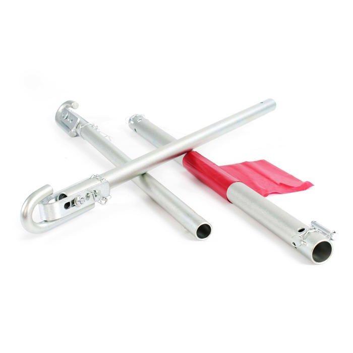 XPOtool Barre de remorquage 3 pièces - 1,8 m / épaisseur 2,5 mm / capacité max. 2000 kg - avec Fanion d’avertissement - Pour Tractio