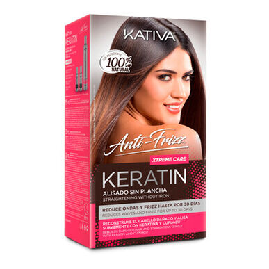 Kativa Keratin Xtreme Care rettetangsett uten jern, anti-frizz, 210 ml