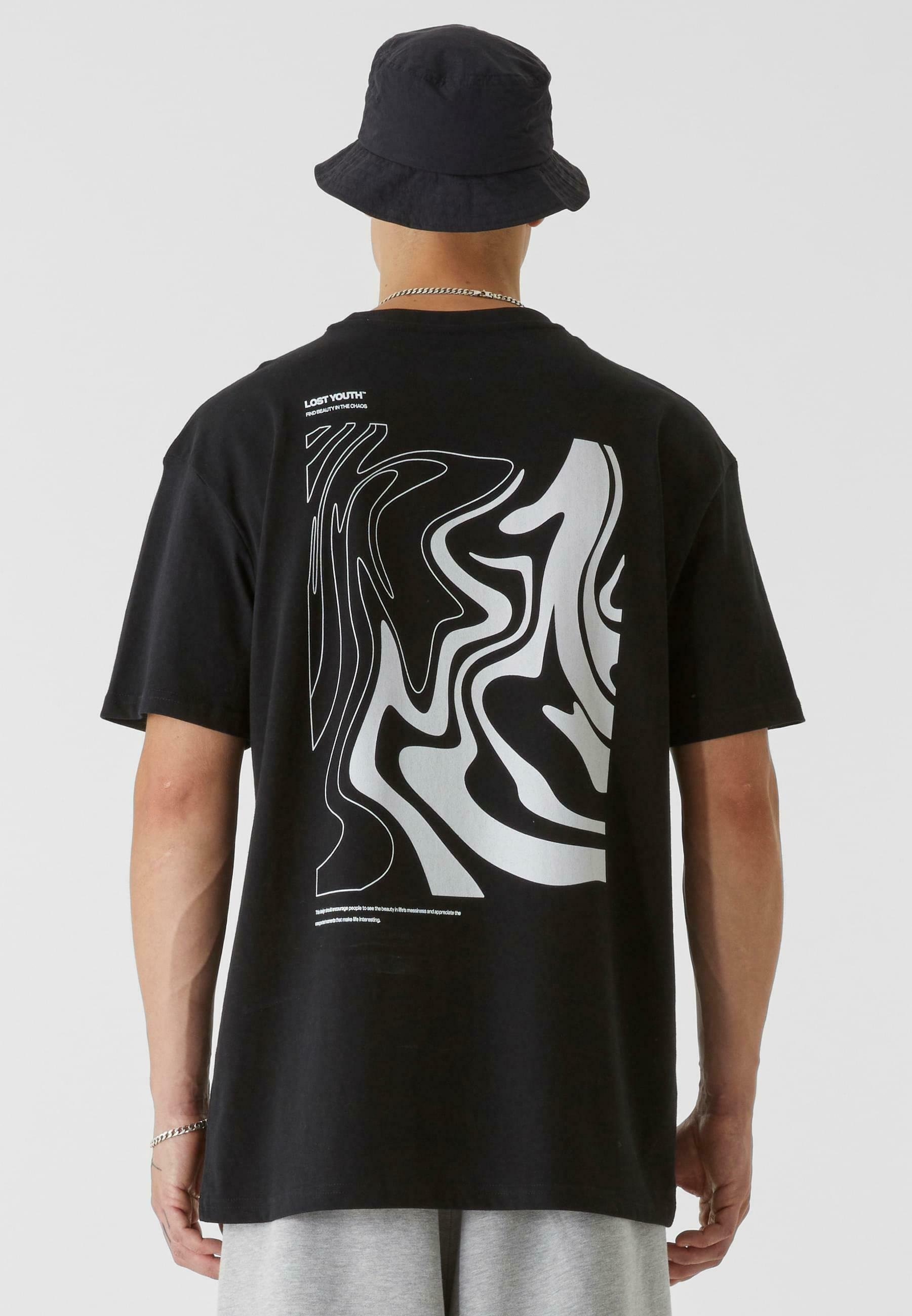 Lost Youth CHAOS - T-shirt met print - zwart