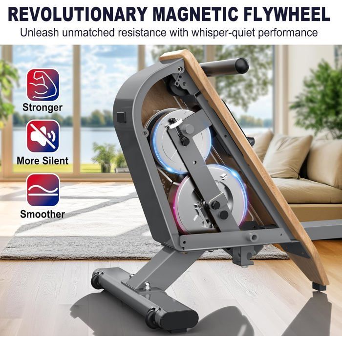 Vogatore VOWVIT per uso domestico - Modello Bluetooth - 16 livelli di resistenza magnetica - Capacità di carico 160 kg - Riponimento verticale