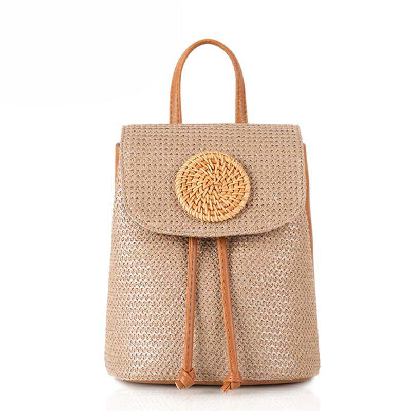 Zaino casual in paglia Yogodlns da donna, zaino intrecciato estivo per ragazze adolescenti, zaino scolastico di grande capacità, zaino da viaggio, borsa da spiaggia