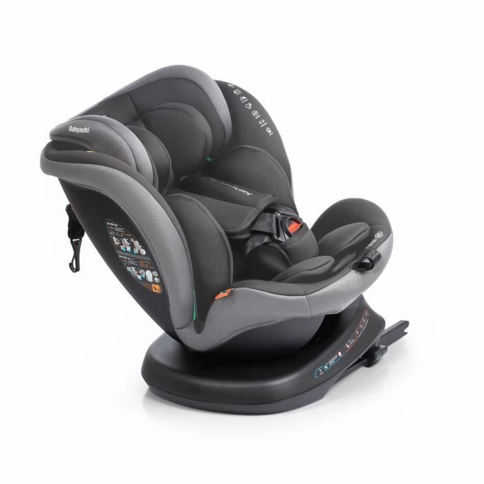 Bilbarnstol - BABYAUTO - RODIA - Grupp 0/1/2/3 - 40/150 cm - I-Size Plus - Isofix - Vridbar - Liggbar - Förminskning - Grå