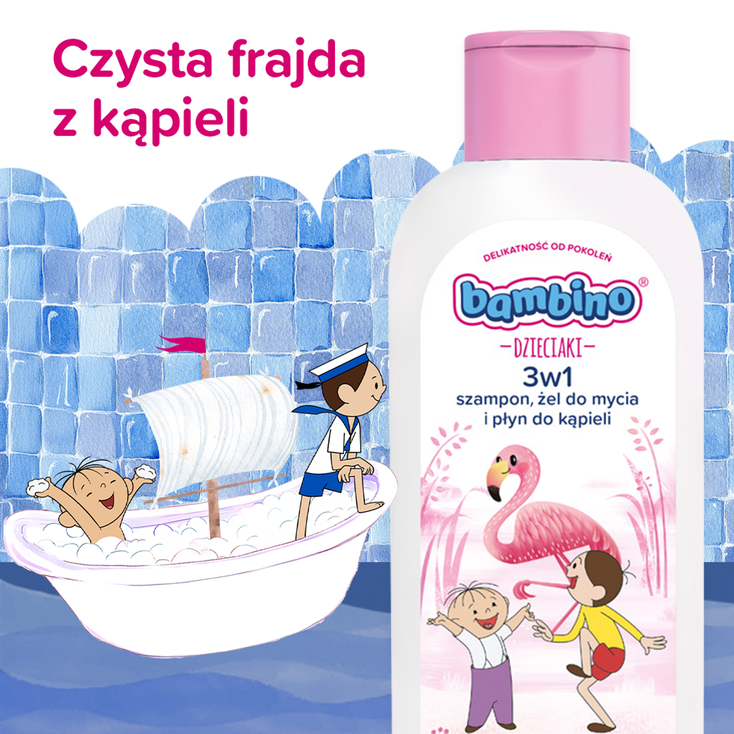 Bambino 2 viename kūno ir plaukų prausimosi gelis, 400 ml