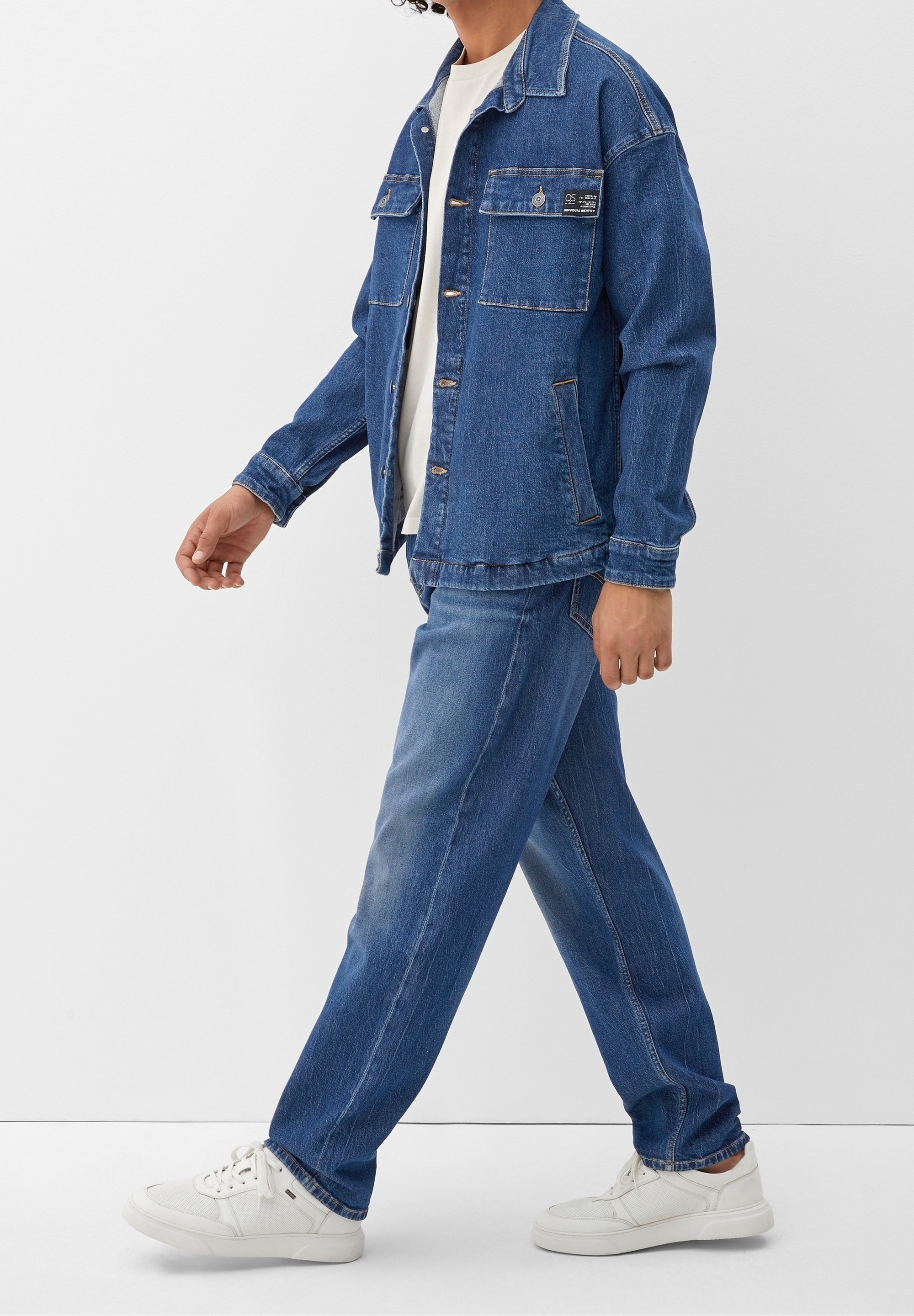 Veste en jean QS - denim délavé