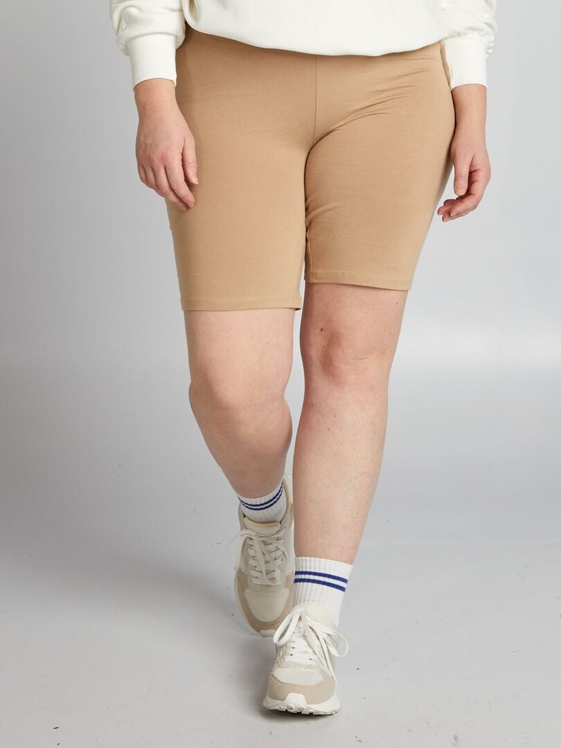 Effen jersey fietsbroekje - BEIGE