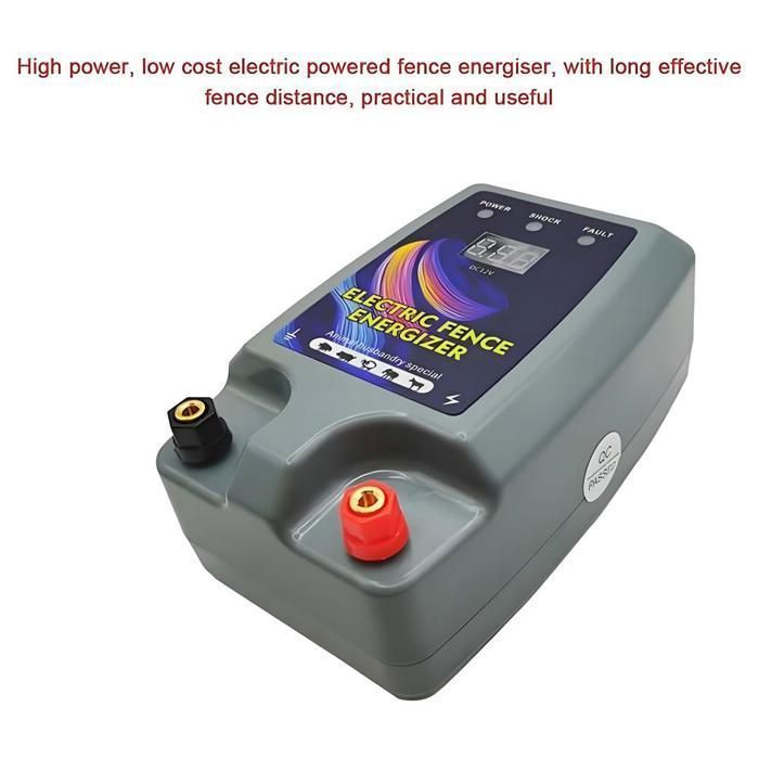 High-Power Electric Fence for Livestock and Poultry - 3 Power Modes - Waterproof, Digital Display - Easy to
