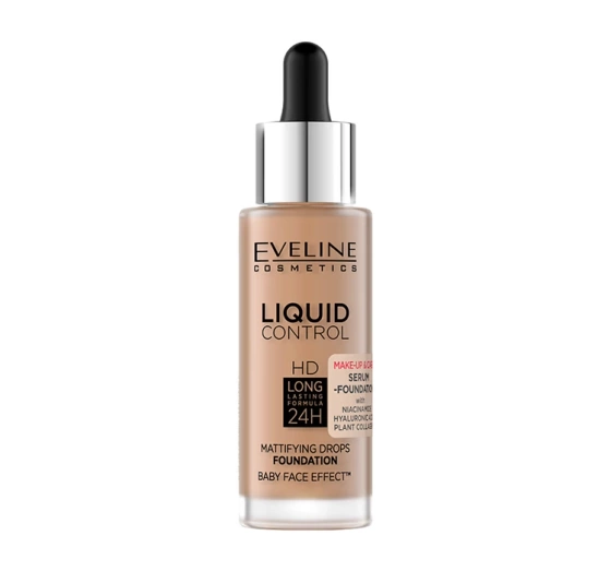 Eveline Cosmetics Liquid Control HD matujący podkład do twarzy z niacynamidem 060 Sunny Beige 32 ml