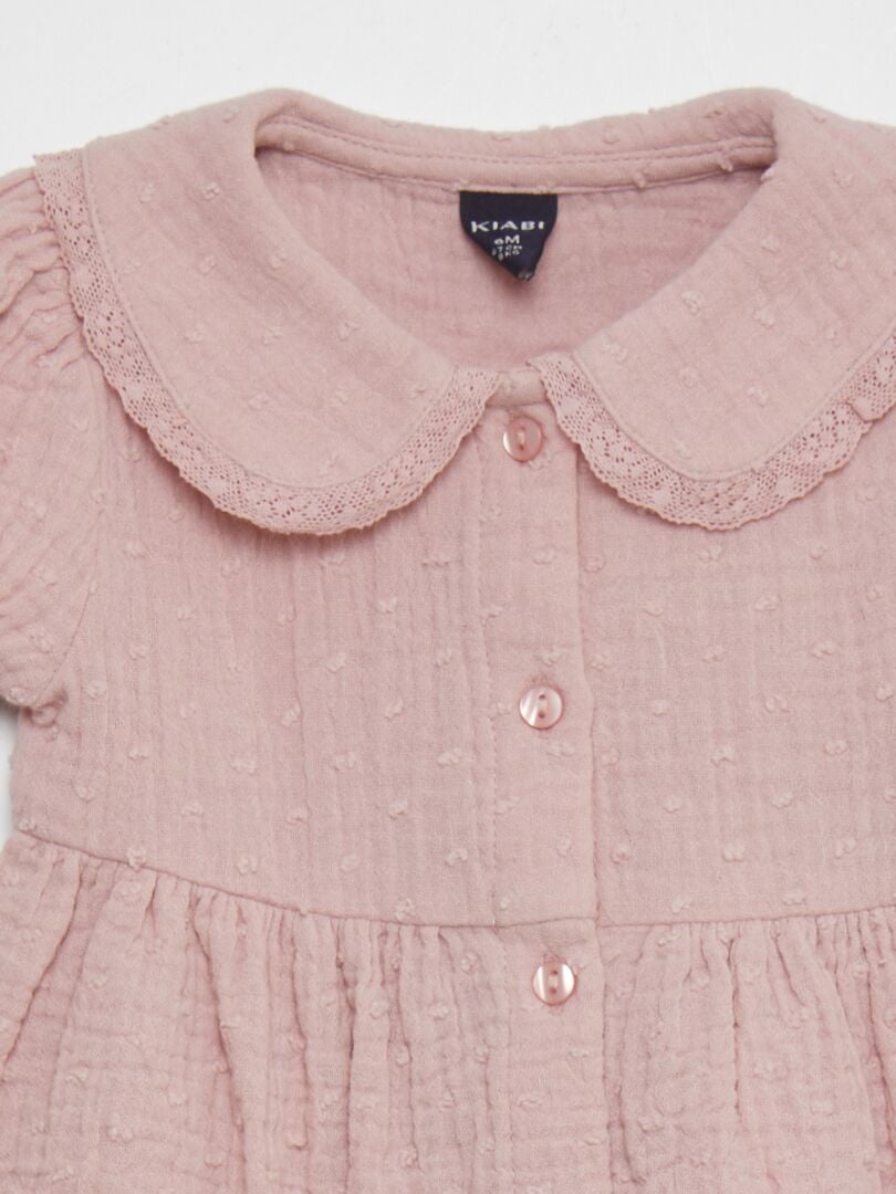 Vestido de gaze de algodão - ROXO