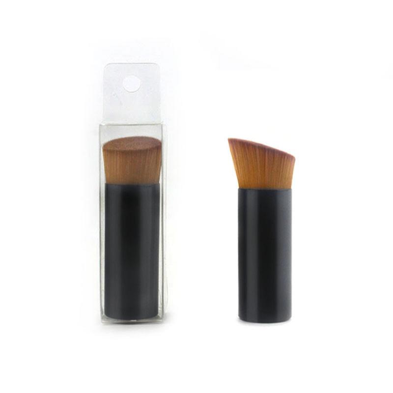 pennello multifunzione mini piatto obliquo per fondotinta, pennello per trucco con testina piatta obliqua, strumento professionale portatile