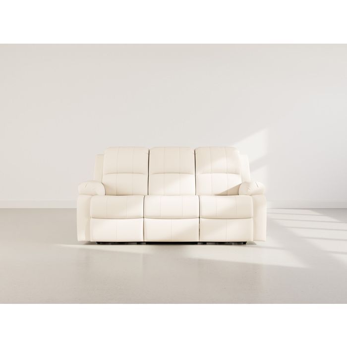 Armand – 3-Sitzer-Elektrosofa mit Relaxfunktion in Kunstleder – Beige