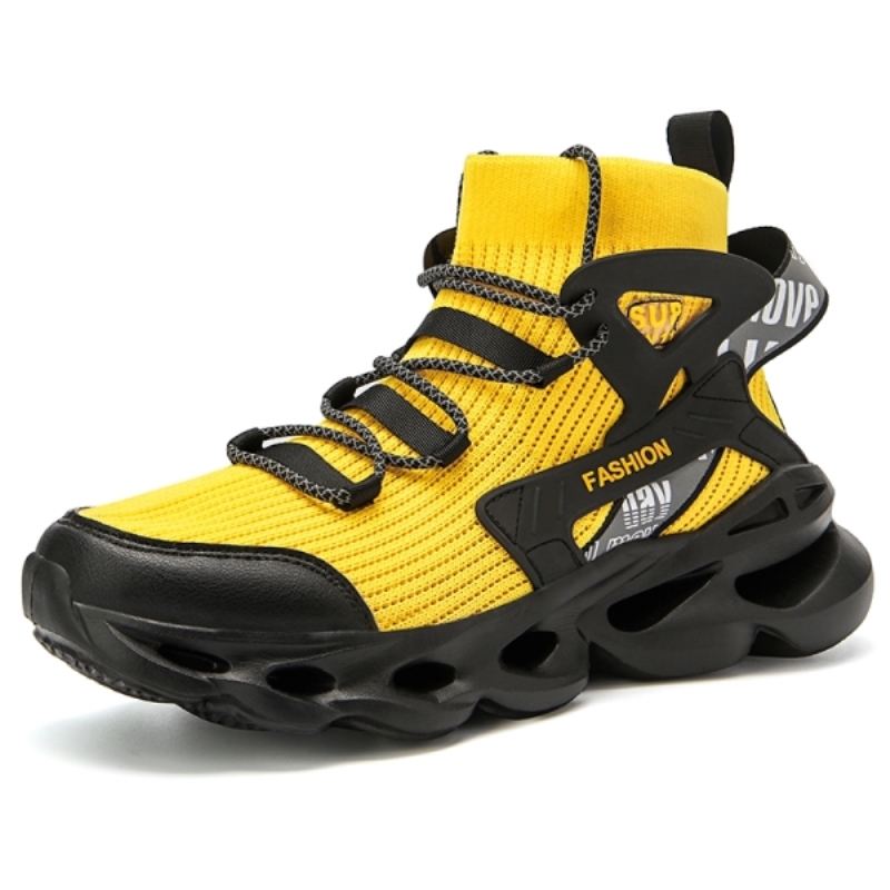 Zapatos transpirables para hombre, suela gruesa, caña alta, zapatillas deportivas antideslizantes y resistentes al desgaste, calzado cómodo y suave.