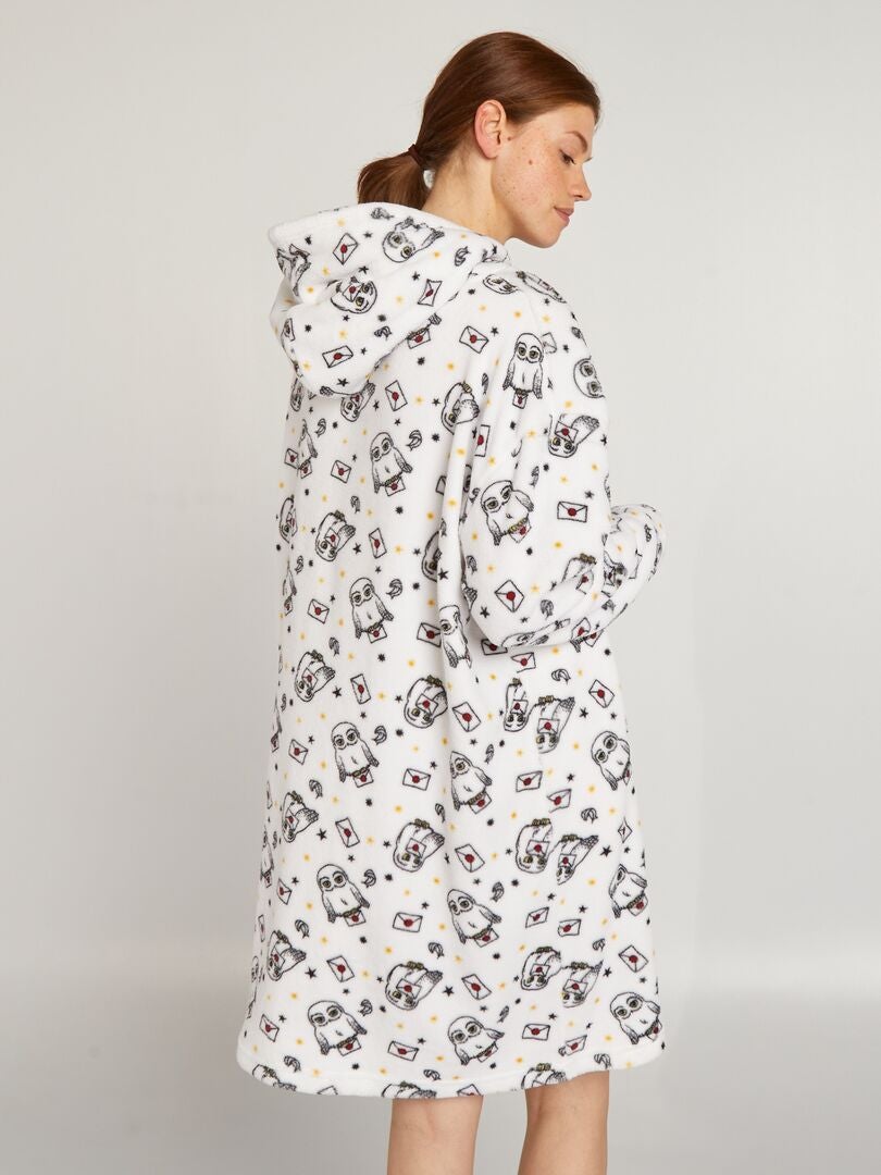 Bluza z kapturem Sherpa z motywem Harry'ego Pottera – BIAŁA