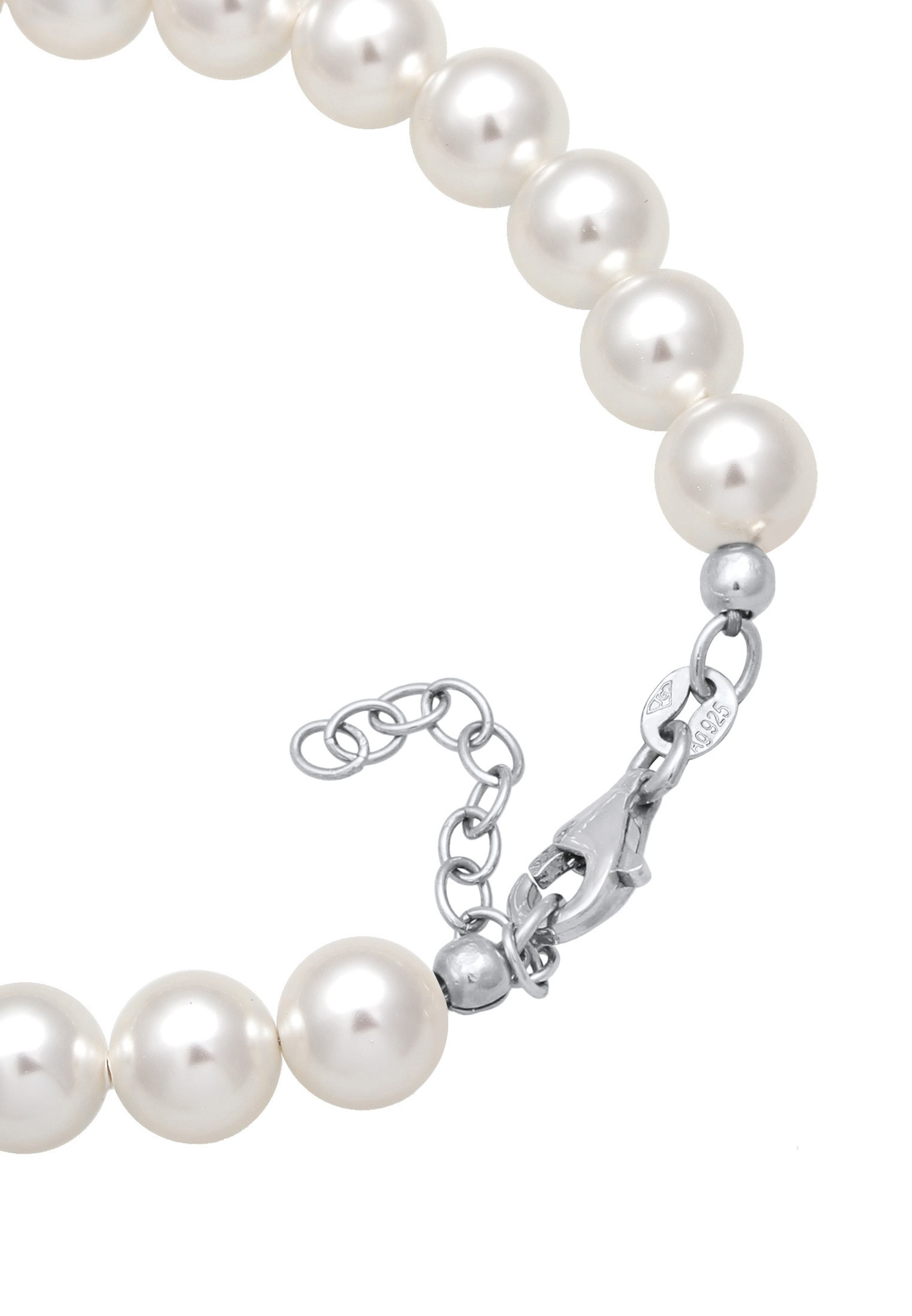 Elli Femmes Elégant avec Perles Synthétiques et Cristaux en Argent Sterling 925