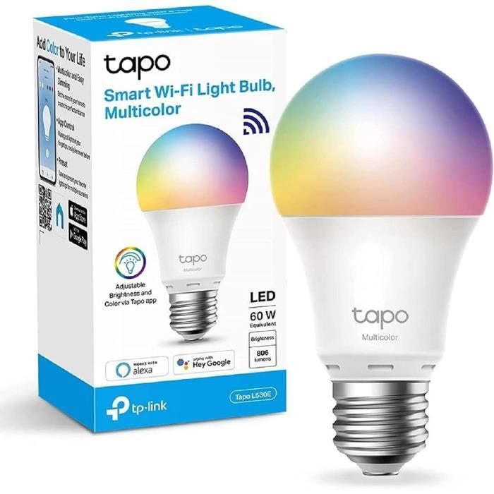 Bombilla inteligente Wi-Fi TP-Link Tapo, multicolor, casquillo E27, compatible con Alexa, Google Home y Siri, Tapo L530E