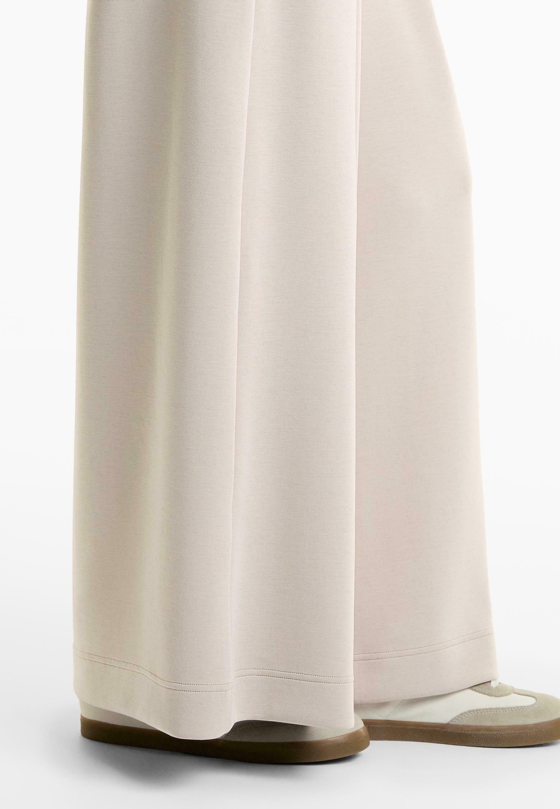 OYSHO SOFT-TOUCH WIDE-LEG ΠΛΙΣΕ - Παντελόνι - μπεζ με ρίγες