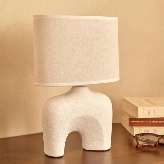 Lampe à poser champignon secteur Gaby blanc H31,5cm - Atmosphera Créateur d'intérieur