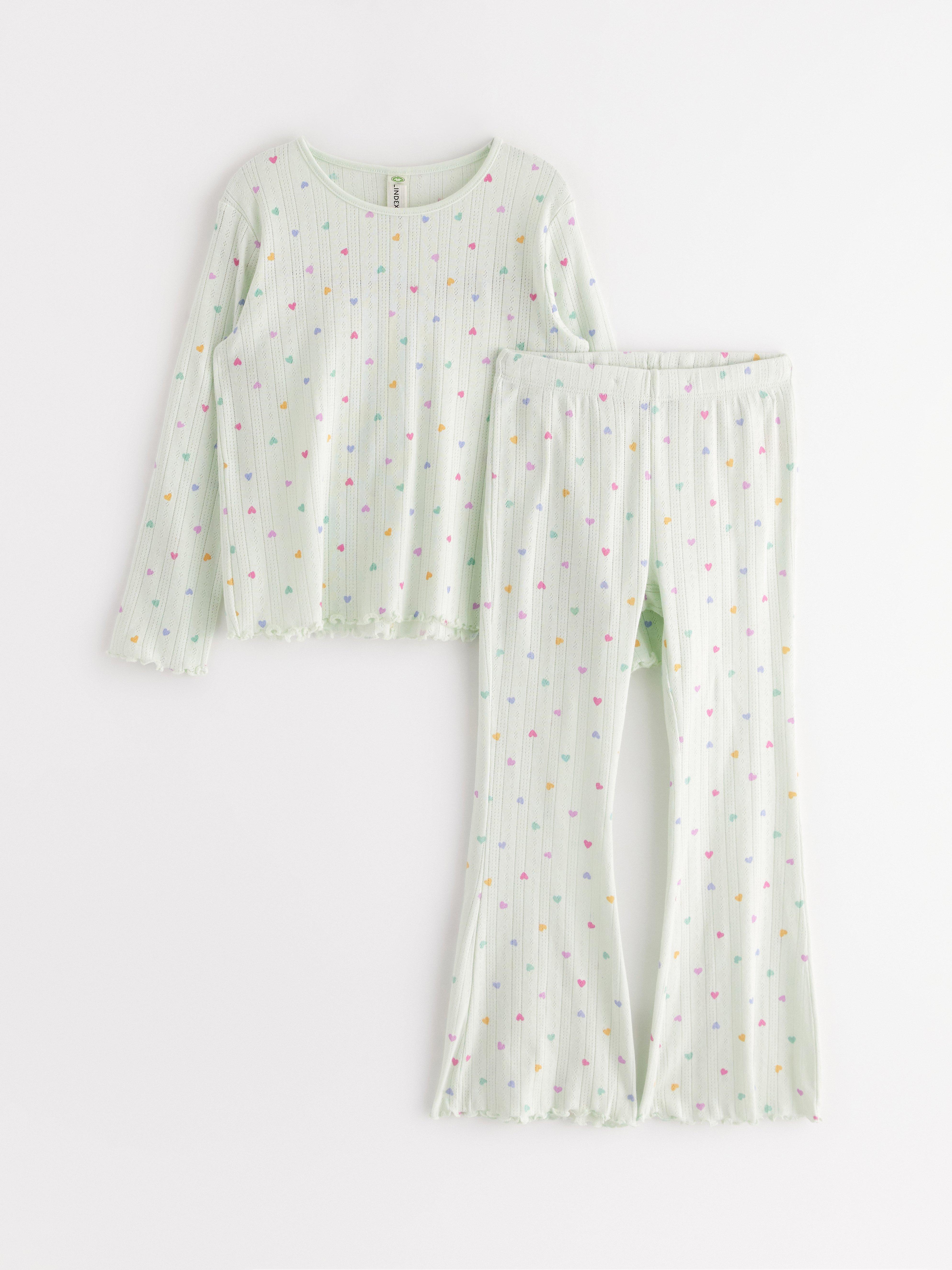 Pijama de malha azul claro