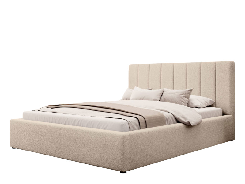 Łóżko tapicerowane z poj. SFG0116B P | 160x200 | Boucle | Beż