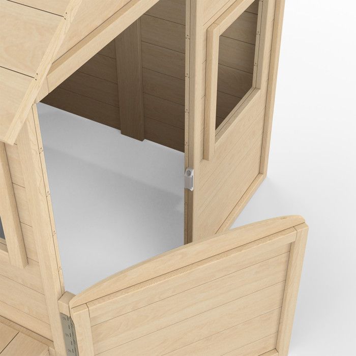 Casita de juegos infantil de madera IDMARKET ODYSSEY, casita de juegos exterior con mesa de picnic integrada.