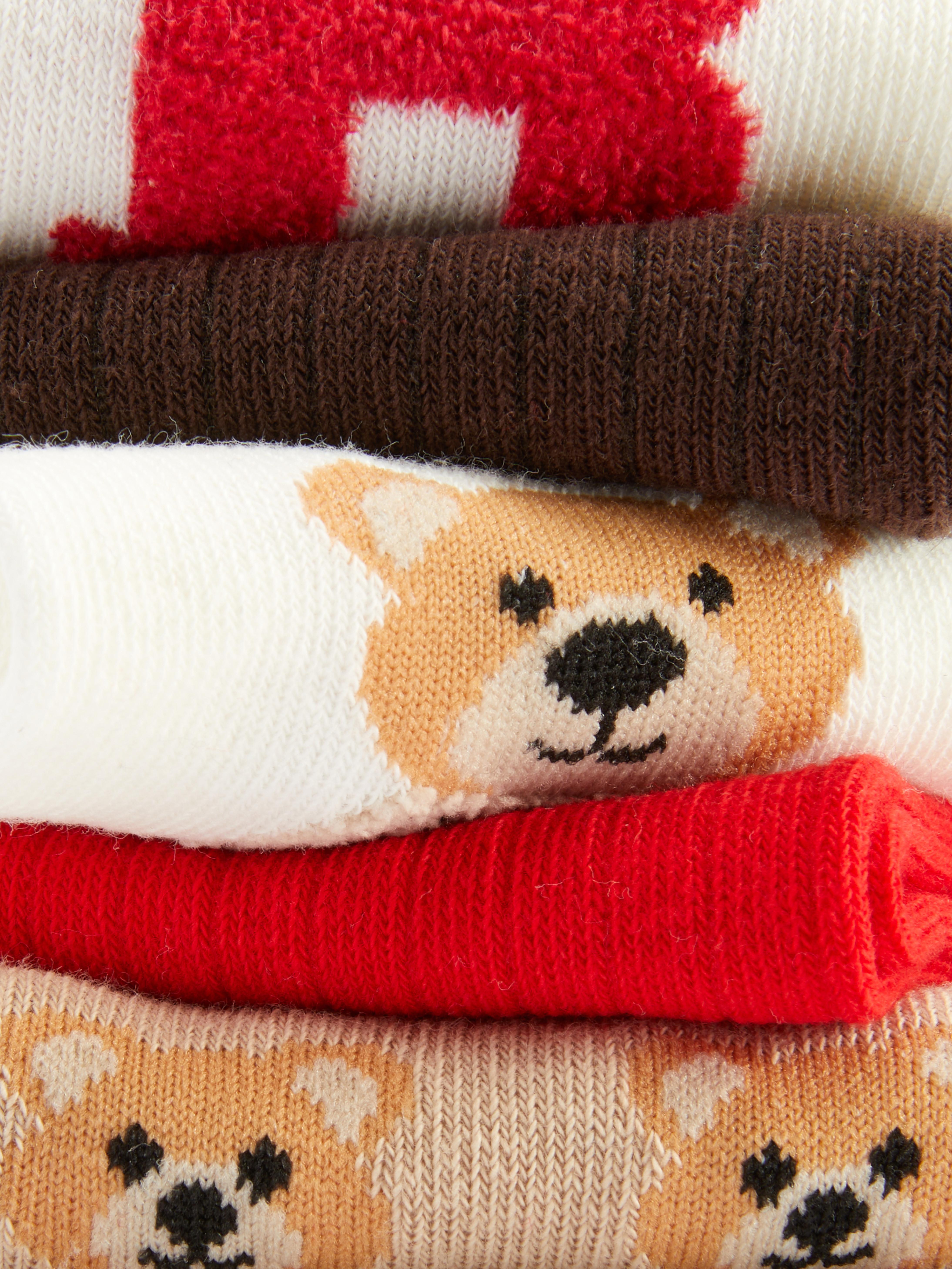 Wadenhohe Socken mit Bärenmuster, 5 Paar. Diese wadenhohen Socken mit Bärenmuster sind sowohl niedlich als auch praktisch.