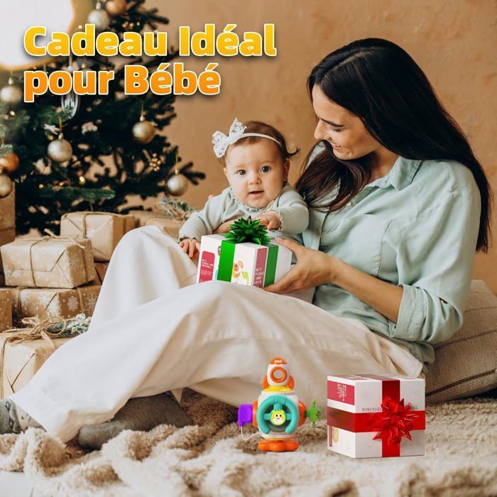6-in-1 Activity Cube Toy for 1-Year-Olds, Montessori Sensory Motor Skills Toy for Children 6-12 Months and 2 Years, Educational Developmental Baby Games