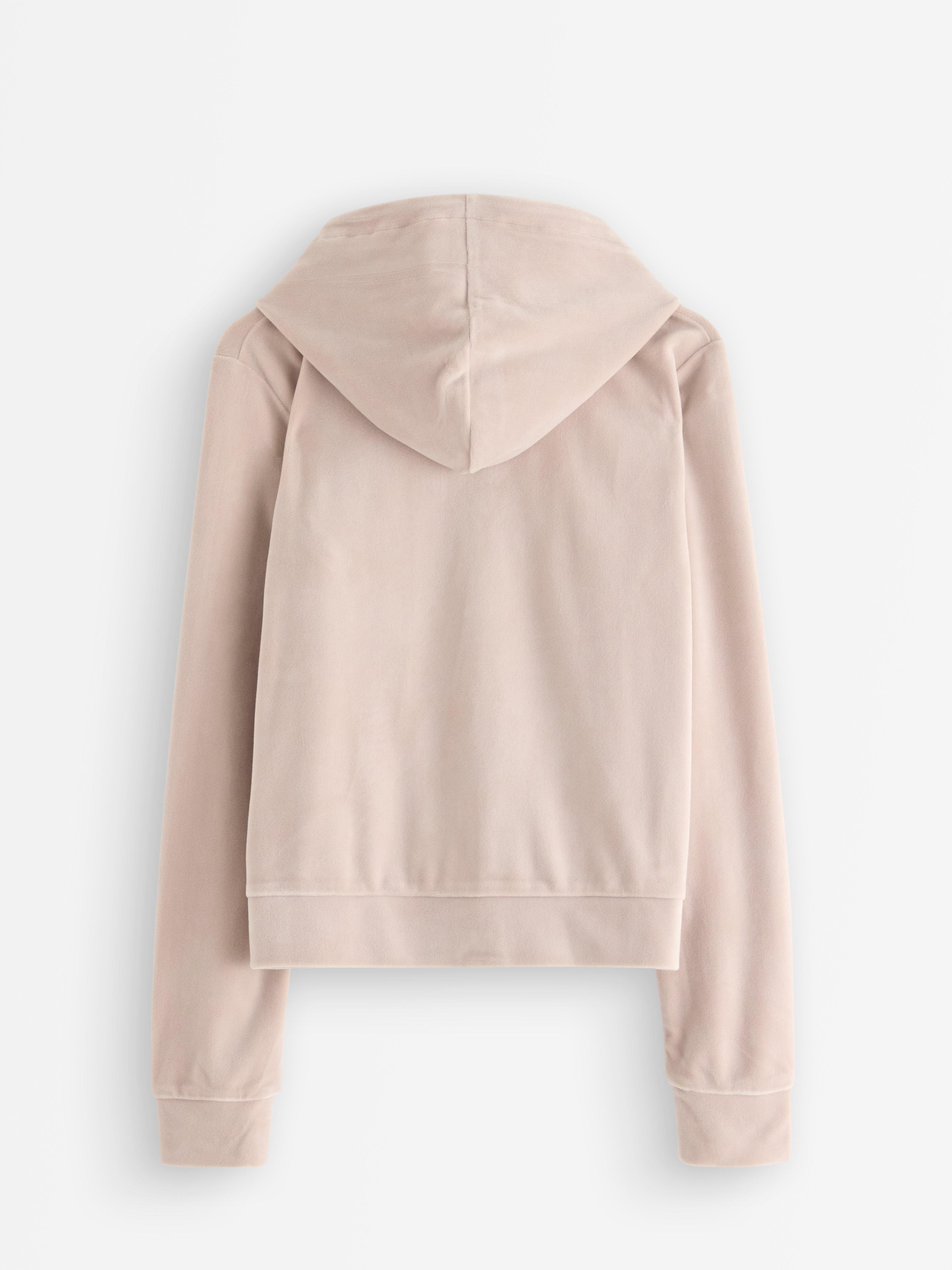 Bluza z kapturem i welurem Light Grey