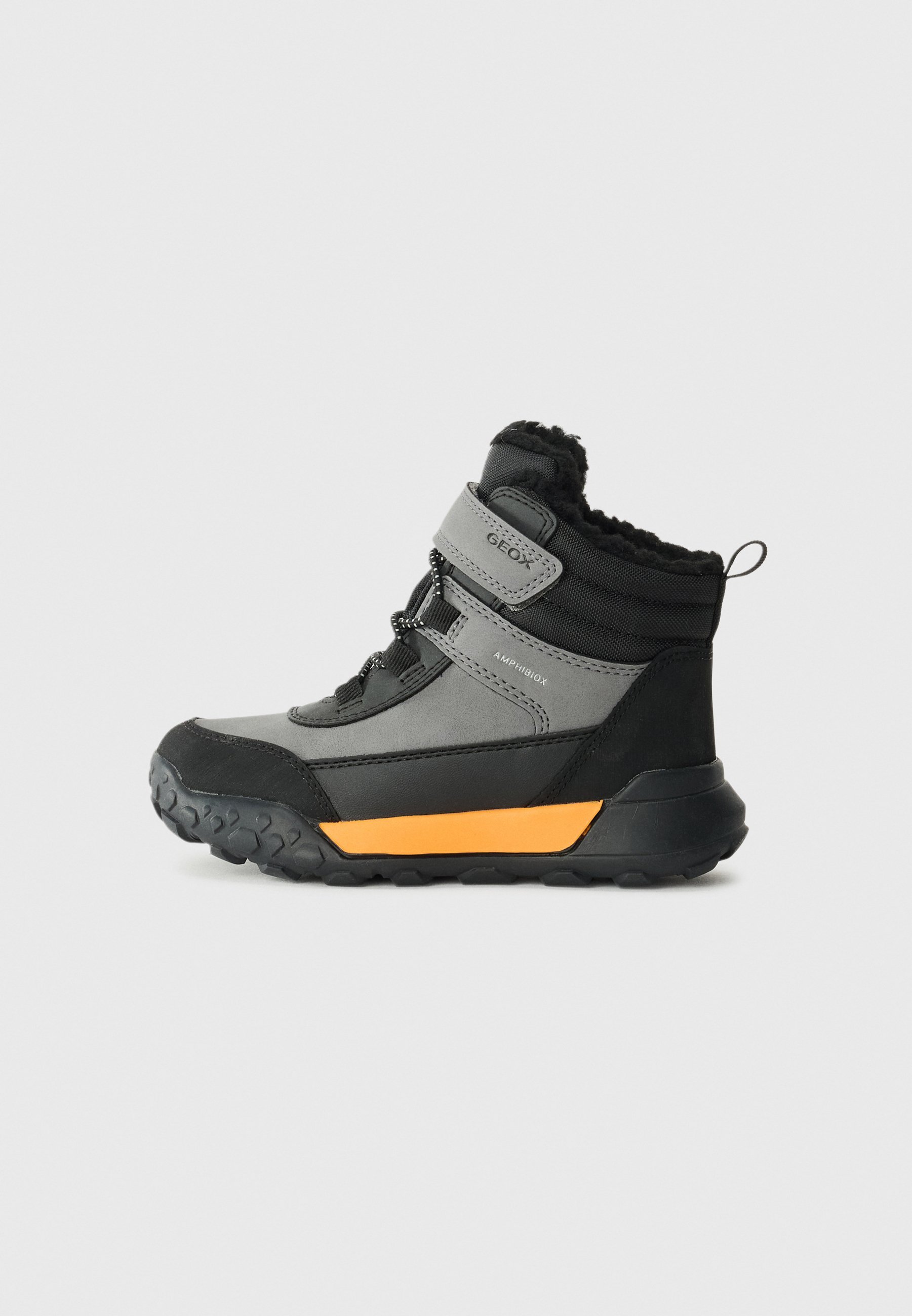 Geox TREKKYUP BOY ABX - Stivali invernali - grigio/arancione