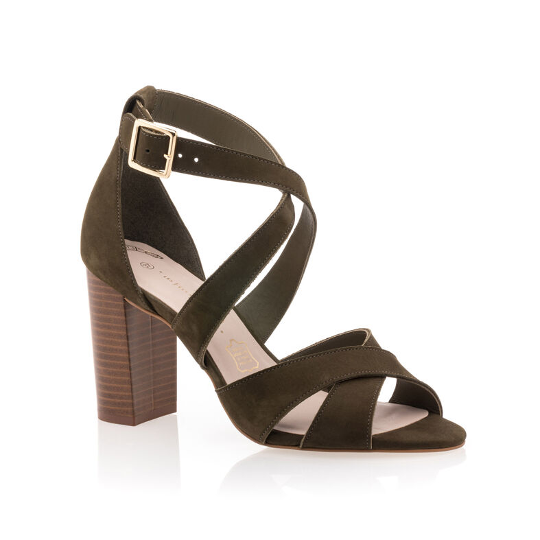 Grüne Damensandalen / Zehenfreie Schuhe