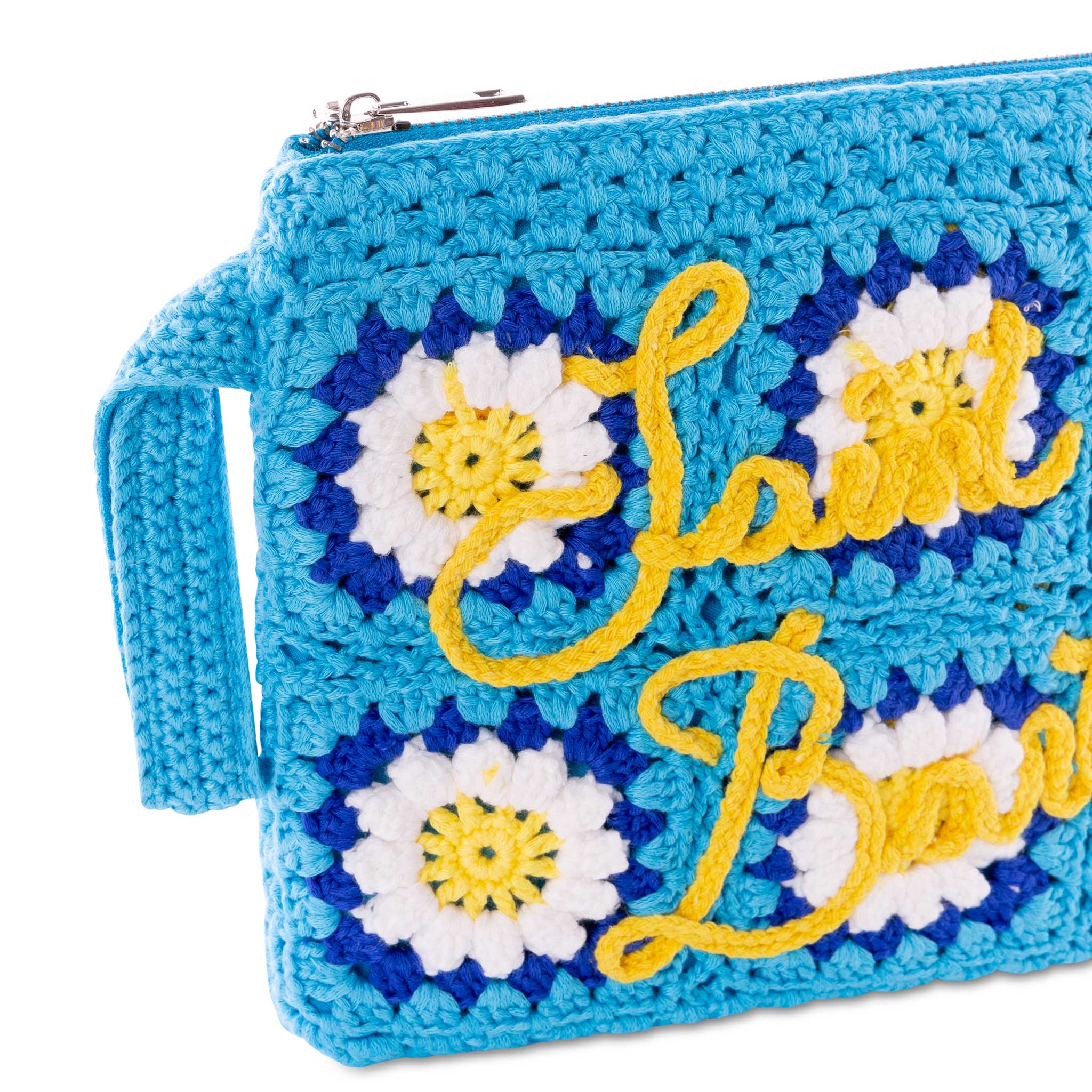 Bolsa Parisienne de crochê com bordado de margaridas