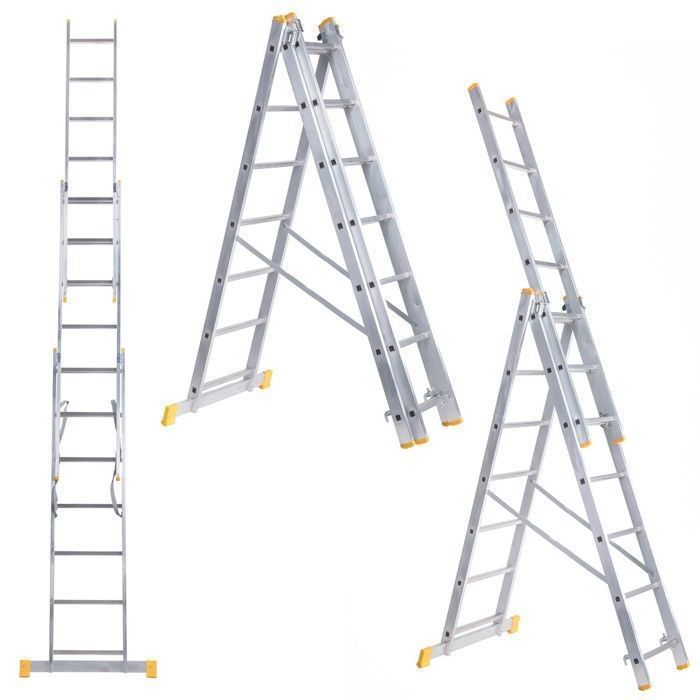 Escalera convertible - MY DESIGN FURNITURE - ATRA - Aluminio ligero - 3 secciones - 7 peldaños