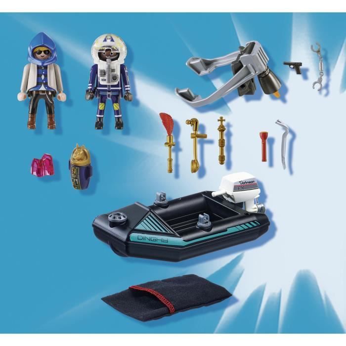 PLAYMOBIL - 70782 - Policier avec réacteur dorsal et canoë