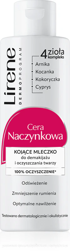Lirene Výživné čistiace mlieko na tvár a oči proti začervenaniu