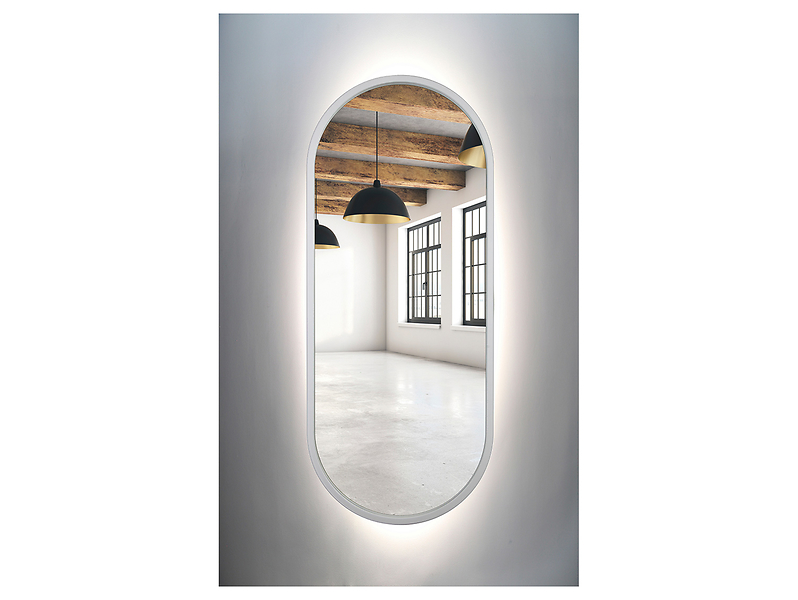 Lustro łazienkowe ścienne LED 35x100 cm bez włącznika białe