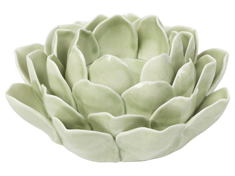Świecznik ceramiczny Kwiat 7 cm zielony