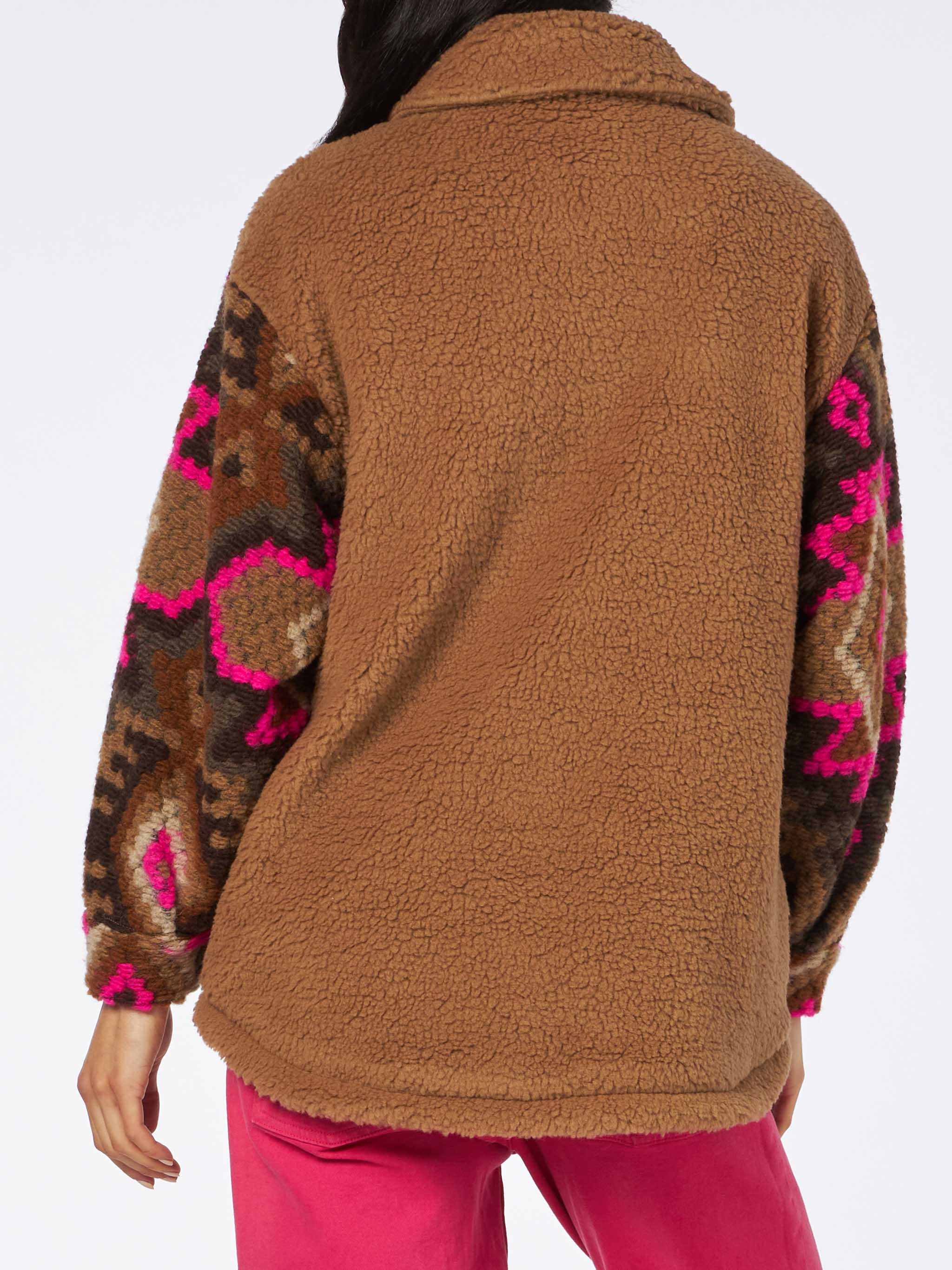 Damesoverhemd van sherpa met etnische print