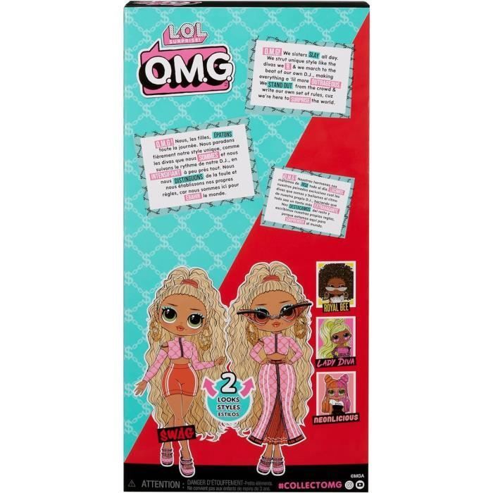 LOL Surprise OMG - 24cm Fashion Doll - Swag - 2 Outfits with Comb and Accessories - Ages 4+
