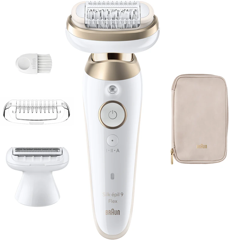 Depilador Braun Silk-épil 9 Flex 9-030 3D com cabeça de máxima flexibilidade para depilação a seco e com água.