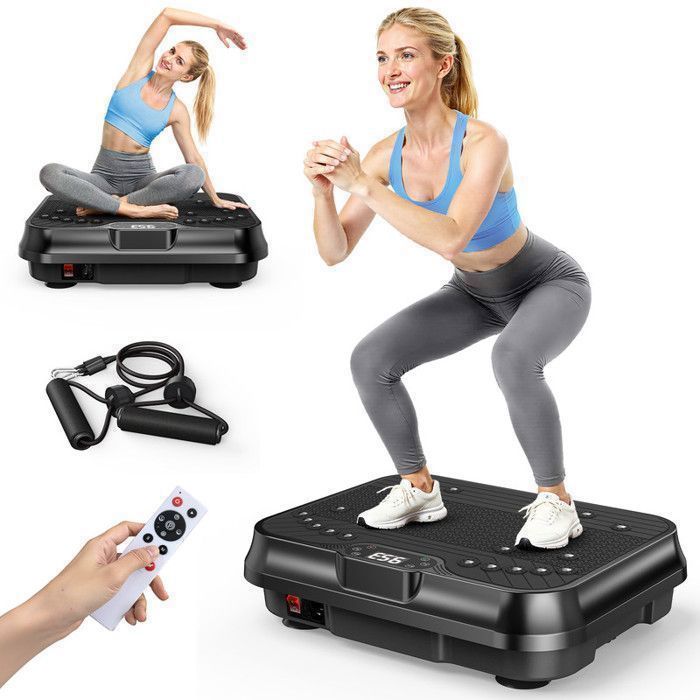 Vibration Plate - 250 Vibration Levels - 9 Preset Modes - LCD Screen - Max. 150kg - 40 x 32.5 x 10 cm - Black