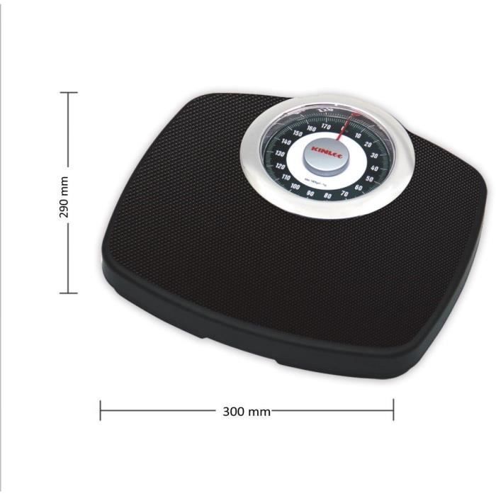 Balanza mecánica para baño LITTLE BALANCE 8400 Comfort 180, capacidad de 180 kg / 1 kg, pantalla grande, compacta, color negro y cromo.