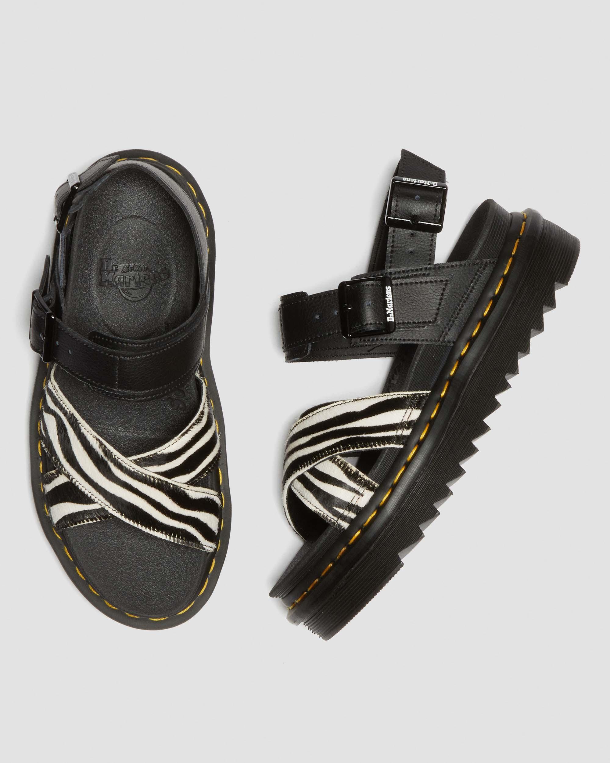 Voss II Hair-On Zebra Print Sandalen