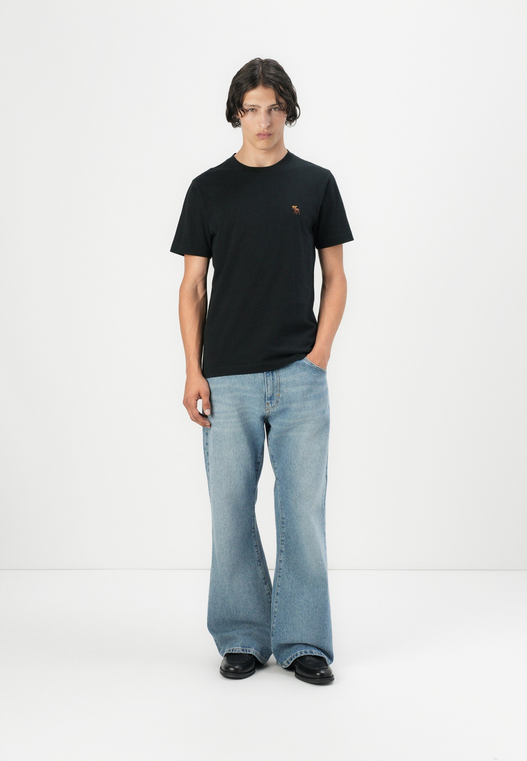 Abercrombie & Fitch ICON CREW 5-PACK - Basic T-shirt - zwart/gebroken wit/zandkleur/bruin/wit