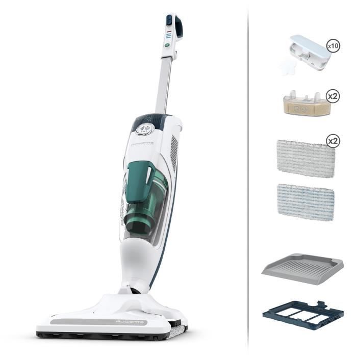 ROWENTA Clean&Steam Revolution Pulitore a vapore - Aspira e pulisce contemporaneamente - Elimina il 99,9% dei batteri RY7757WH